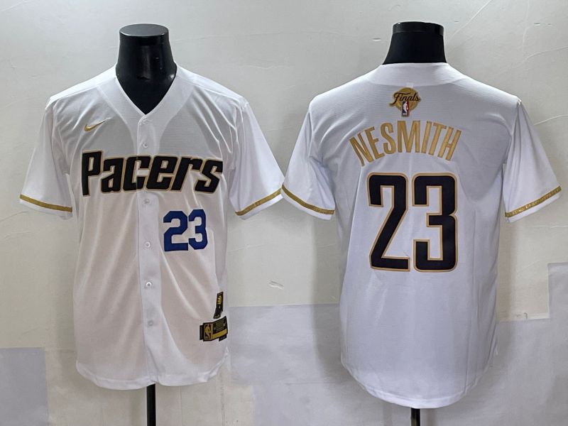 Men 2025 Indiana Pacers #23 Nesmith White Joint Name NBA Jersey style 25->indiana pacers->NBA Jersey